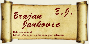 Brajan Janković vizit kartica